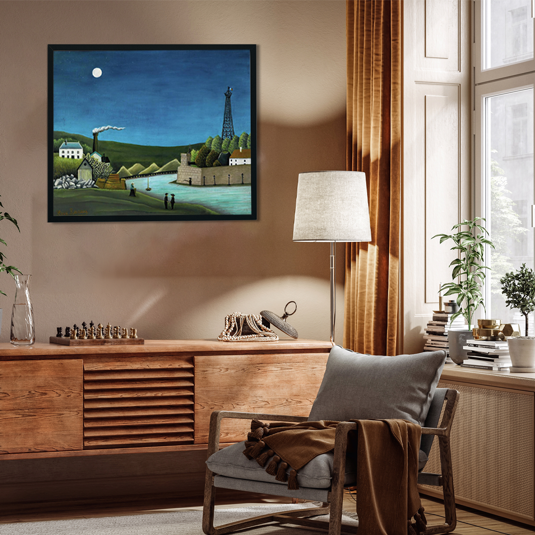 The Seine at Suresnes Painting 6 : 5 Horizontal Premium Wall Art Canvas by MeriDeewar