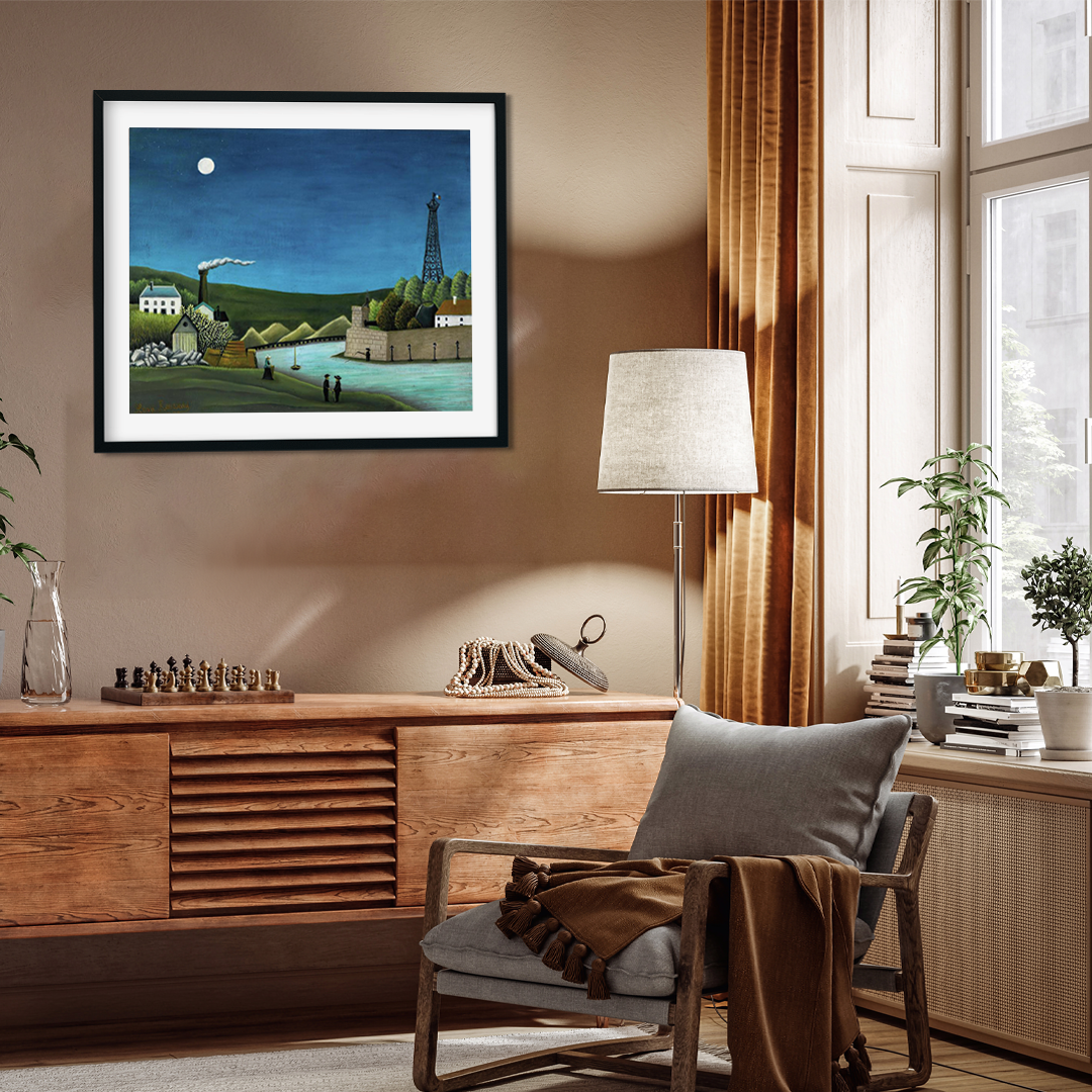 The Seine at Suresnes Painting 6 : 5 Horizontal Premium Wall Art Canvas by MeriDeewar