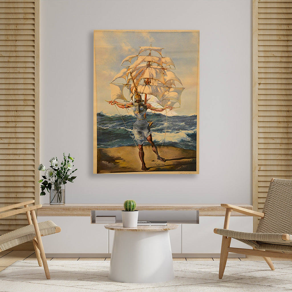 The Ship Painting - Meri Deewar 3 : 4 Vertical Premium Wall Art Canvas by MeriDeewar
