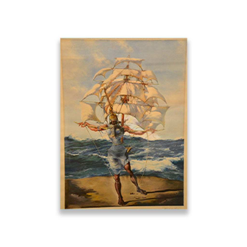 The Ship Painting - Meri Deewar 3 : 4 Vertical Premium Wall Art Canvas by MeriDeewar