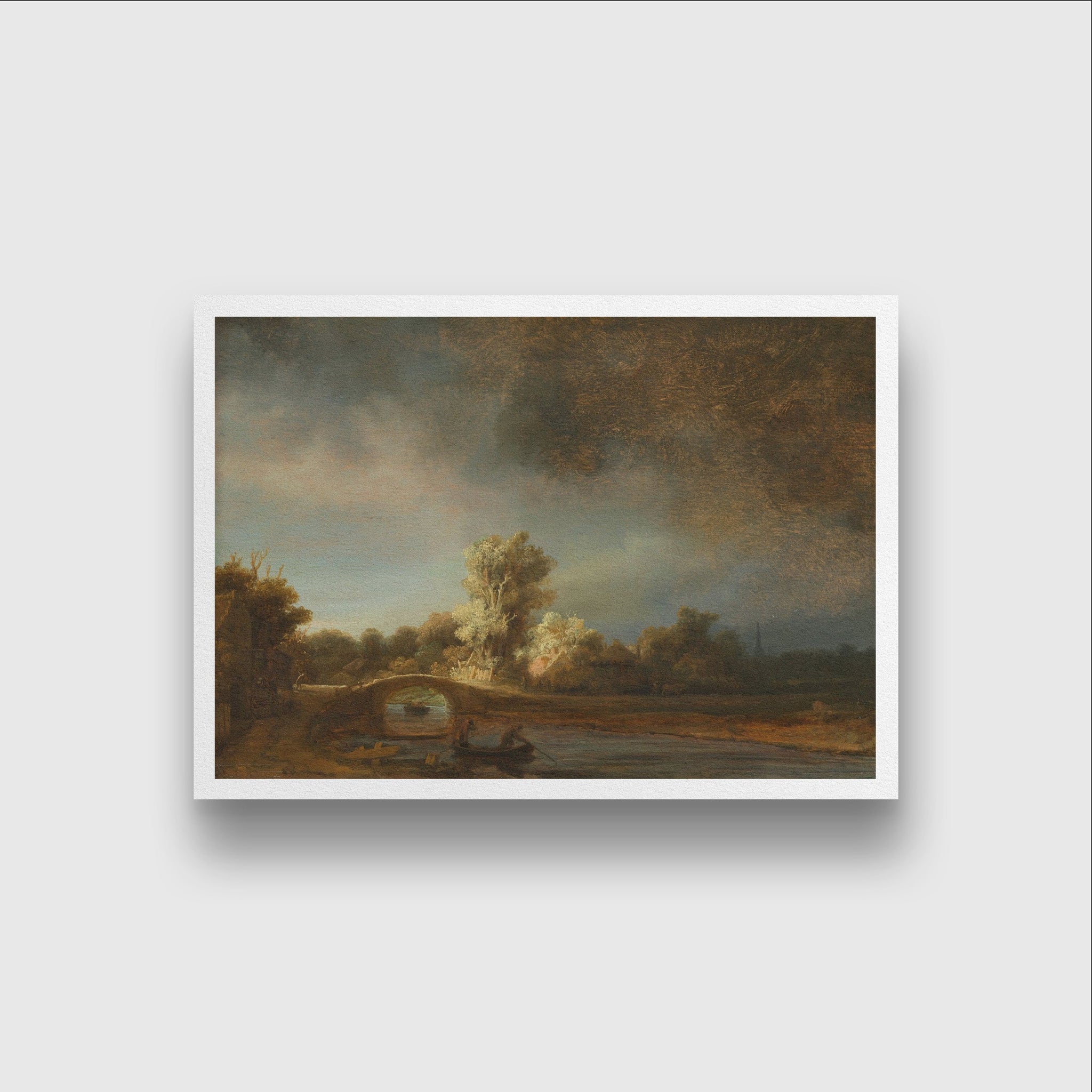 The Stone Bridge Painting - Meri Deewar 3 : 2 Horizontal Premium Wall Art Canvas by MeriDeewar
