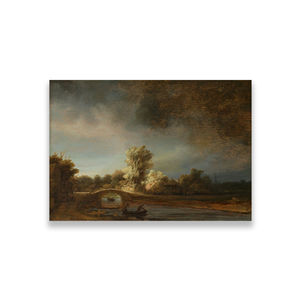 The Stone Bridge Painting - Meri Deewar 3 : 2 Horizontal Premium Wall Art Canvas by MeriDeewar