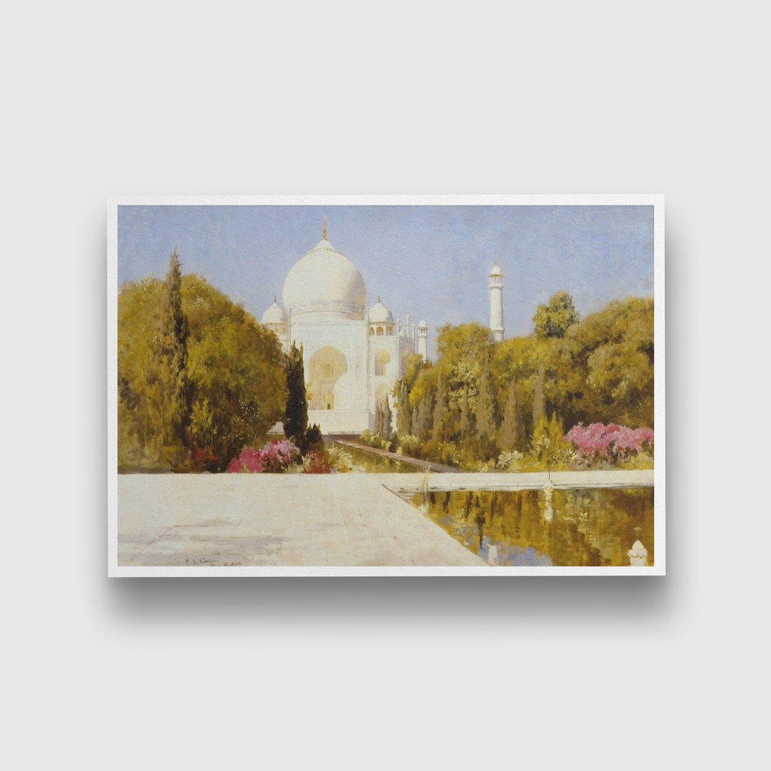 The Taj Mahal Painting - Meri Deewar 3 : 2 Horizontal Premium Wall Art Canvas by MeriDeewar