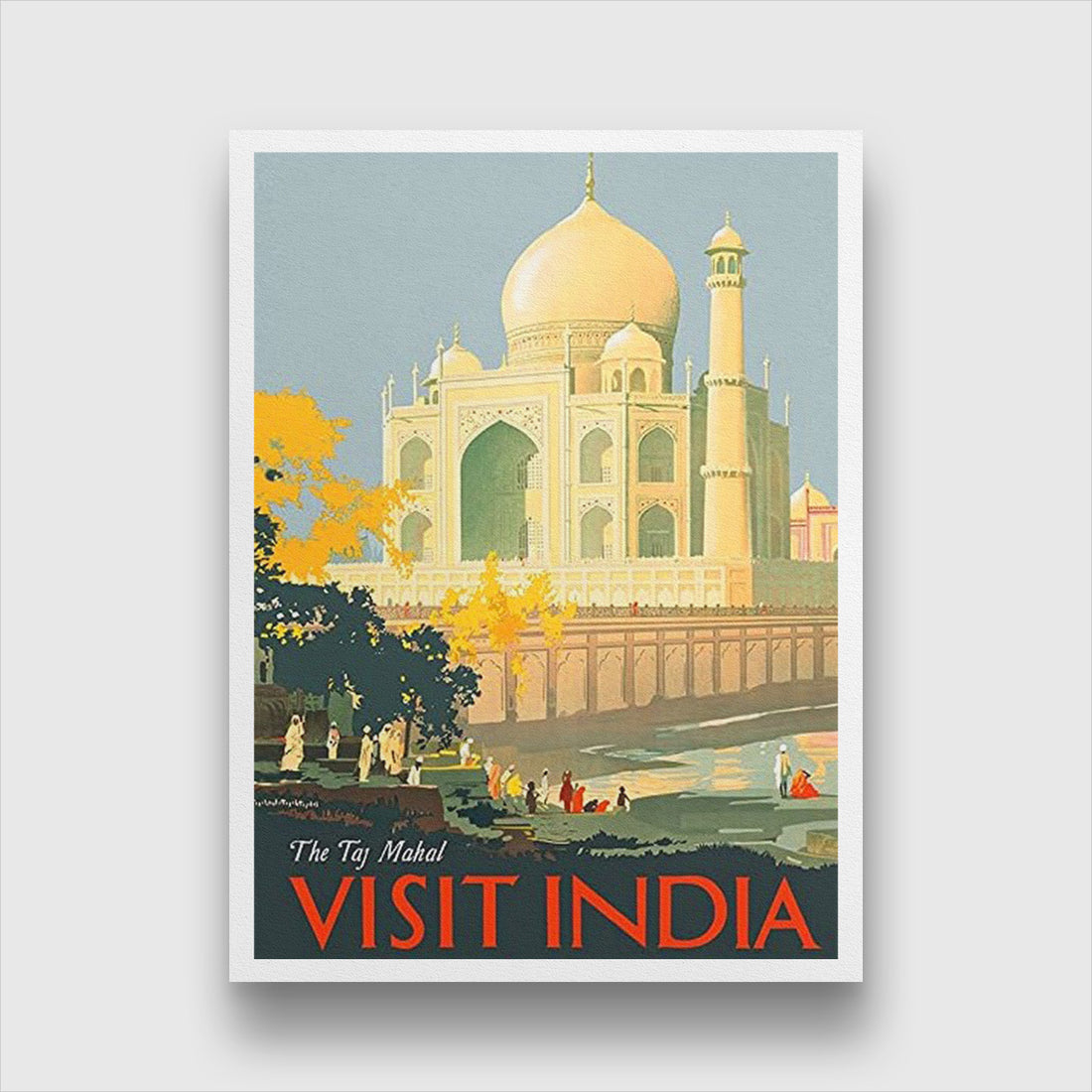 The Taj Mahal Poster 4 X 5.5 Vertical Premium Wall Art Canvas by MeriDeewar