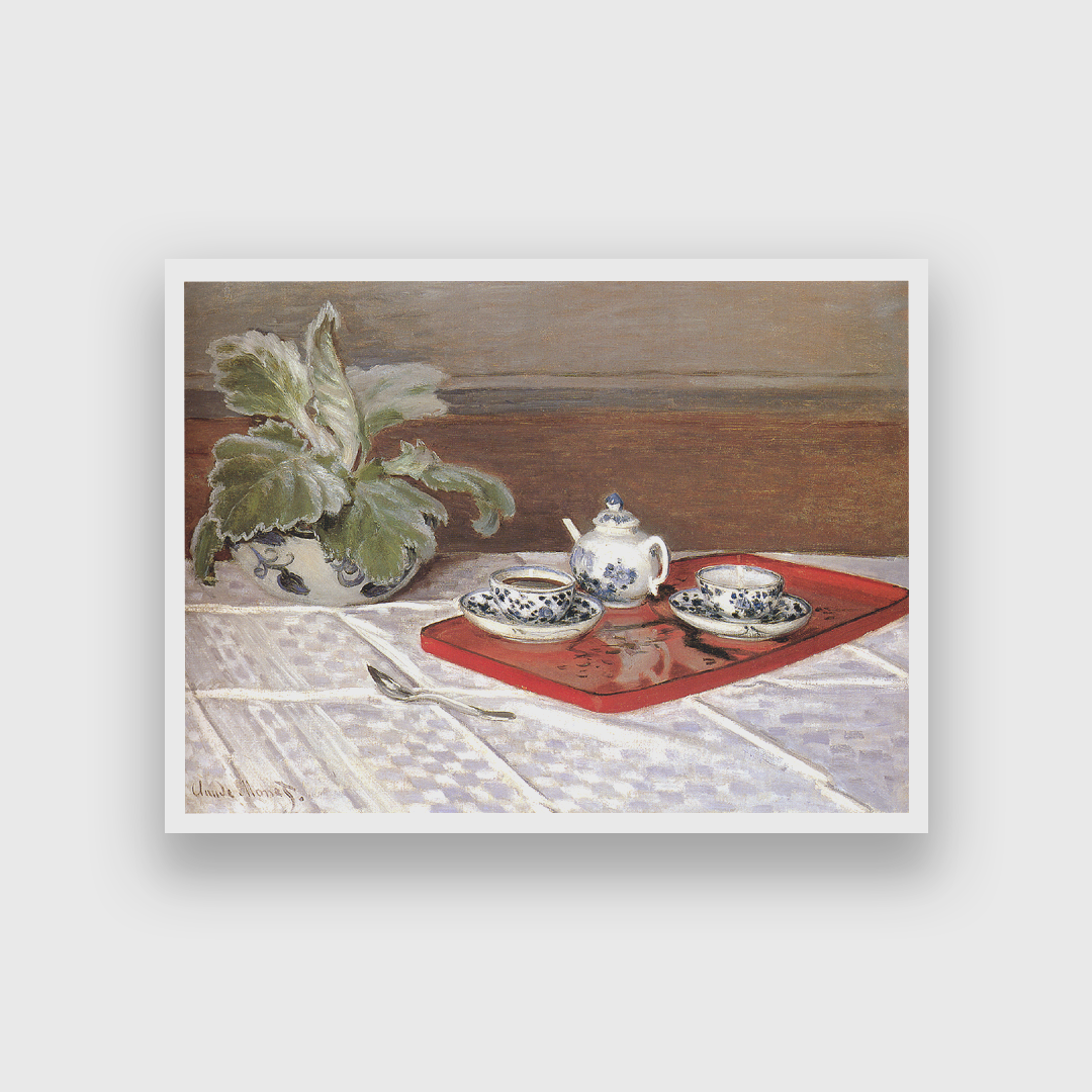 The Tea Set Painting 4 : 3 Horizontal Premium Wall Art Canvas by MeriDeewar
