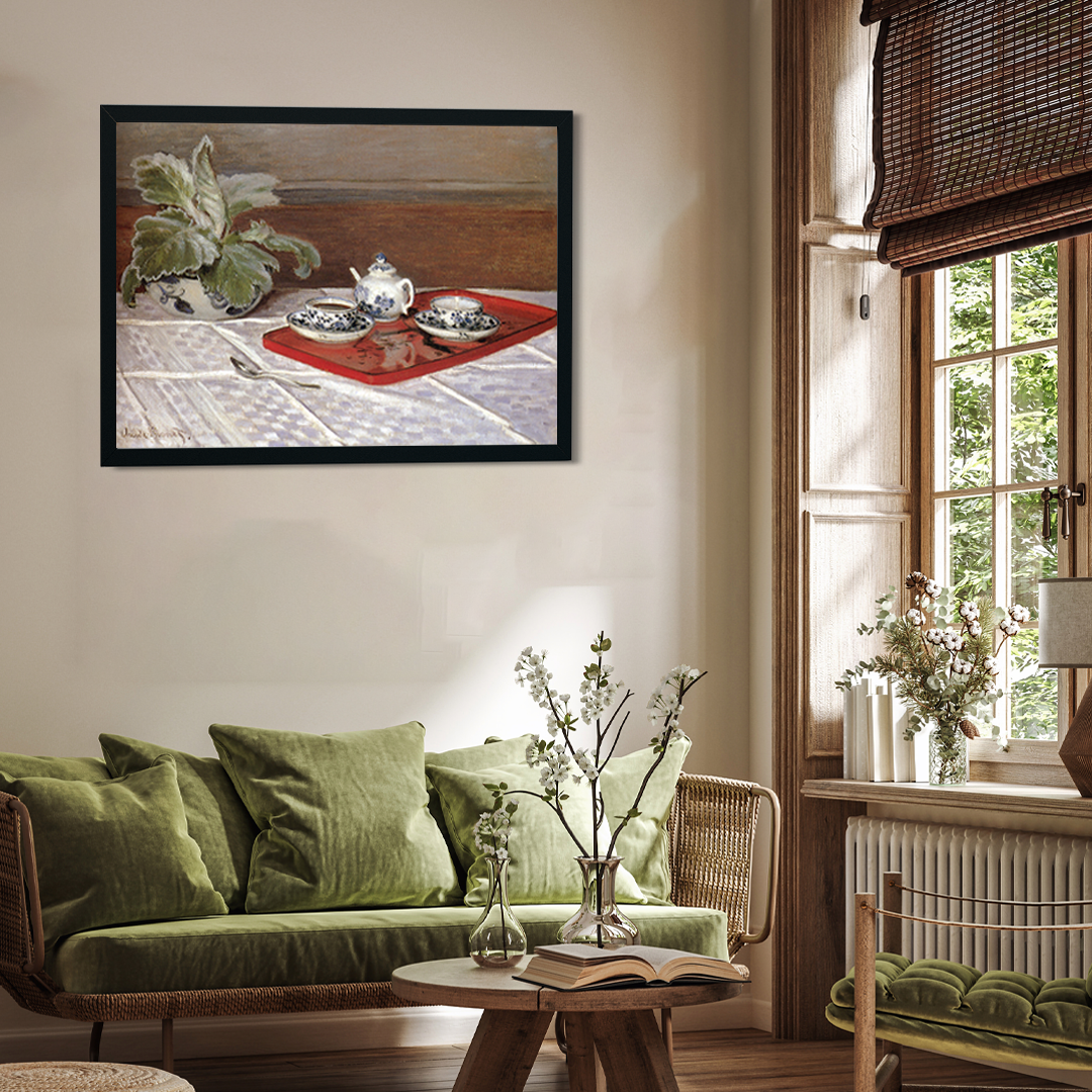 The Tea Set Painting 4 : 3 Horizontal Premium Wall Art Canvas by MeriDeewar