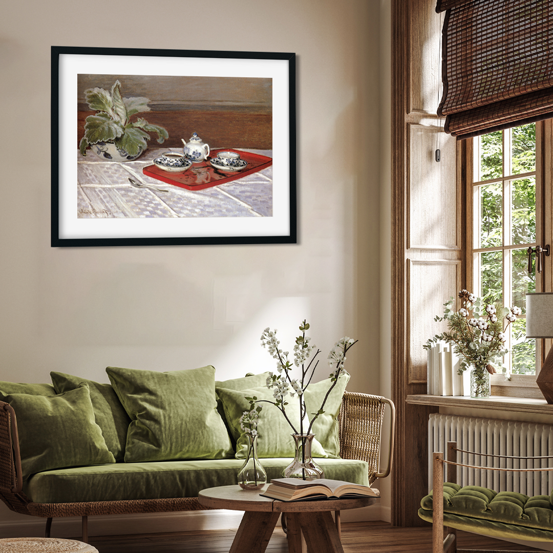 The Tea Set Painting 4 : 3 Horizontal Premium Wall Art Canvas by MeriDeewar