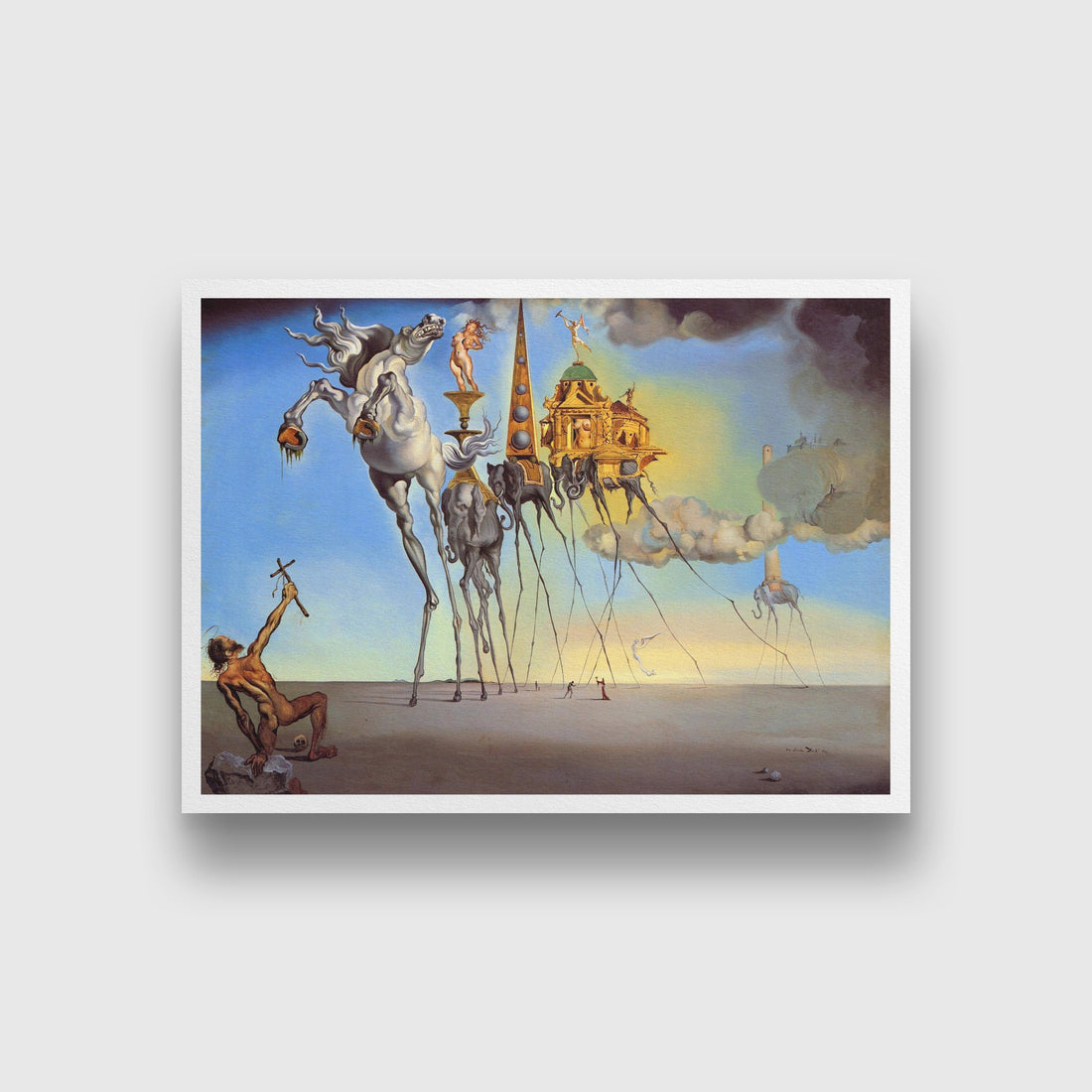 The temptation of st.anthony Painting - Meri Deewar 4 : 3 Horizontal Premium Wall Art Canvas by MeriDeewar