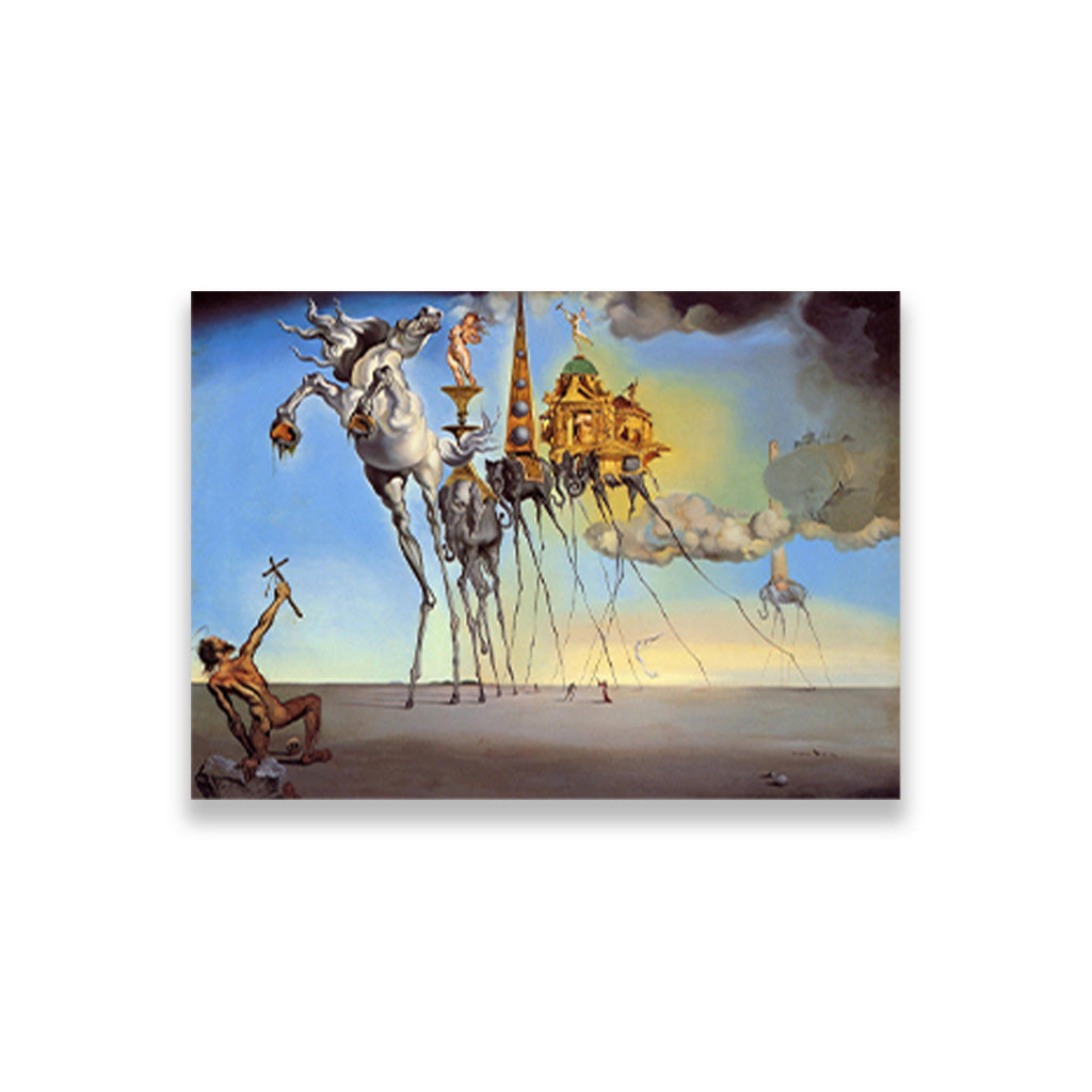 The temptation of st.anthony Painting - Meri Deewar 4 : 3 Horizontal Premium Wall Art Canvas by MeriDeewar