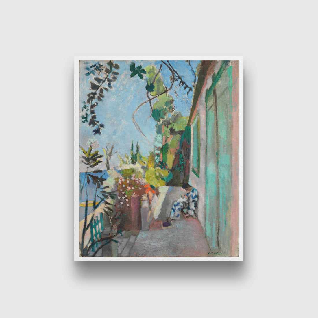 The Terrace St Tropez Painting - Meri Deewar 4 :5 Vertical Premium Wall Art Canvas by MeriDeewar