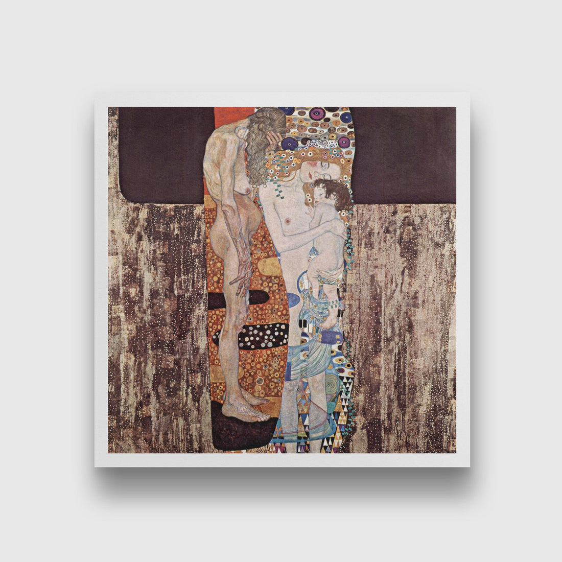 The Three Ages of the Woman painting 1 : 1 Square Premium Wall Art Canvas by MeriDeewar