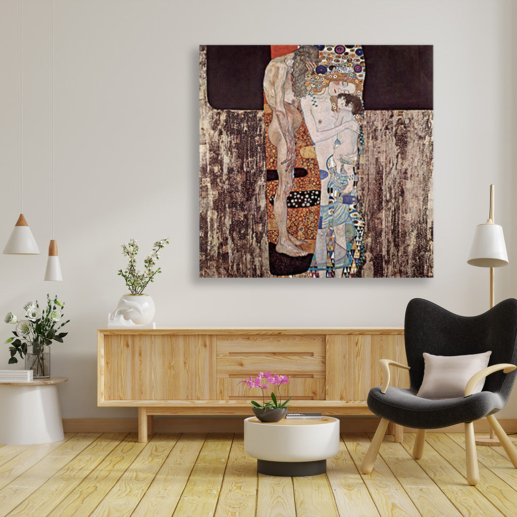 The Three Ages of the Woman painting 1 : 1 Square Premium Wall Art Canvas by MeriDeewar
