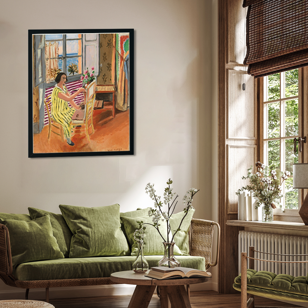 The Three O'Clock Sitting Painting 5 : 6 Vertical Premium Wall Art Canvas by MeriDeewar
