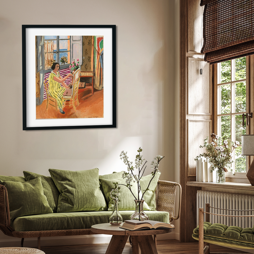 The Three O'Clock Sitting Painting 5 : 6 Vertical Premium Wall Art Canvas by MeriDeewar