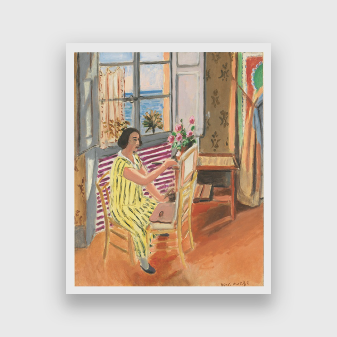 The Three O'Clock Sitting Painting 5 : 6 Vertical Premium Wall Art Canvas by MeriDeewar