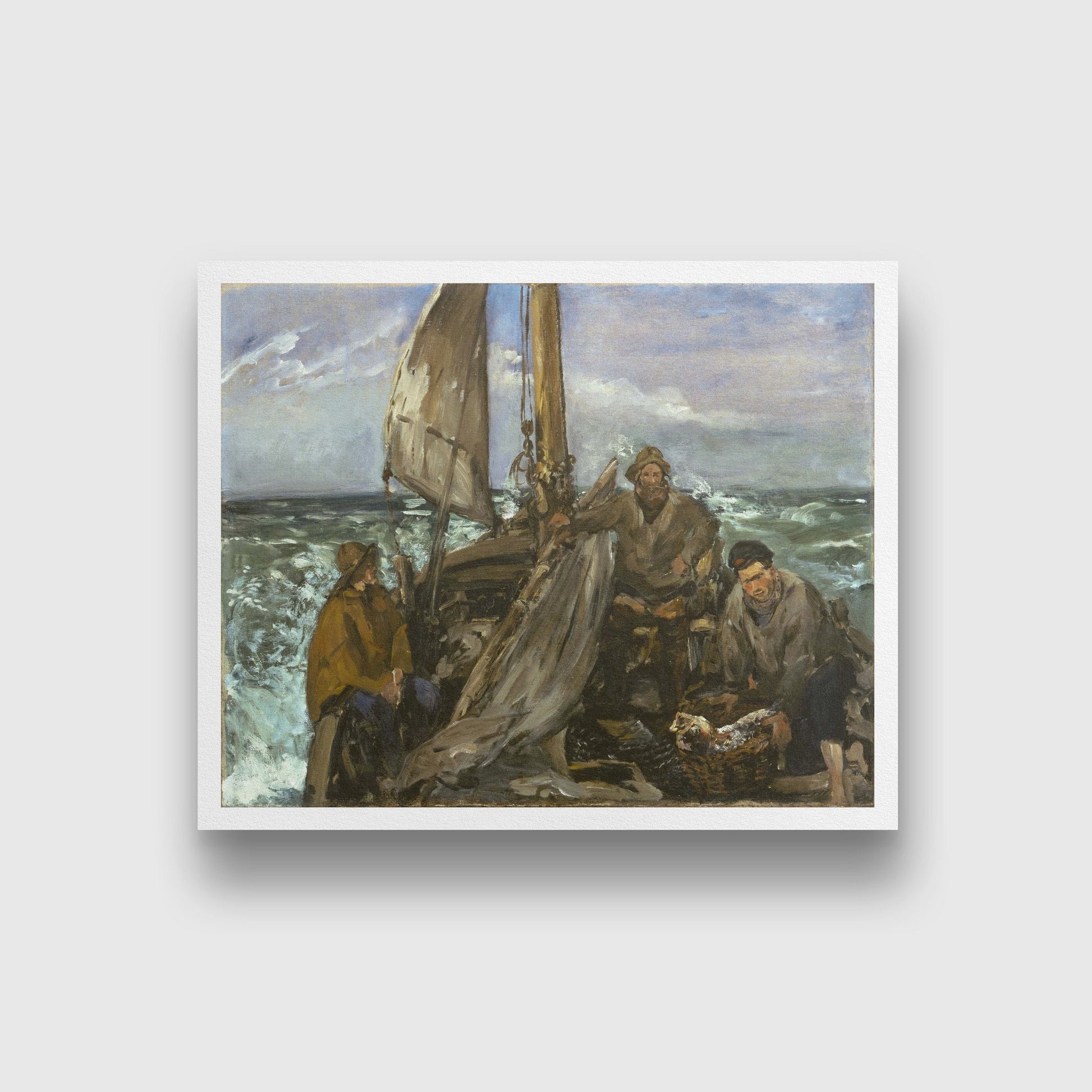 The Toilers of the Sea Painting - Meri Deewar 5 : 4 Horizontal Premium Wall Art Canvas by MeriDeewar