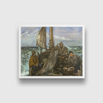 The Toilers of the Sea Painting - Meri Deewar 5 : 4 Horizontal Premium Wall Art Canvas by MeriDeewar