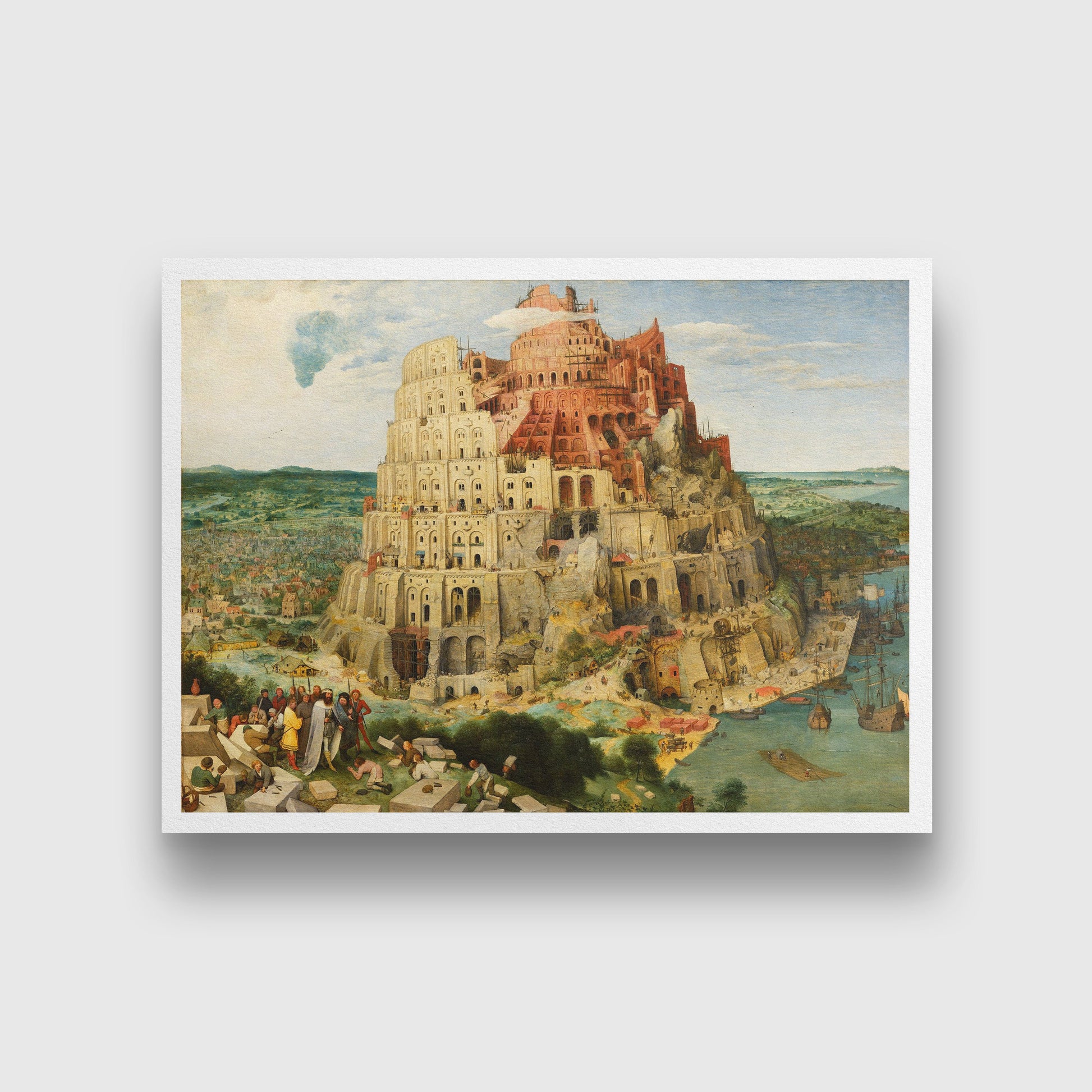 The Tower of Babel Painting - Meri Deewar 4 : 3 Horizontal Premium Wall Art Canvas by MeriDeewar