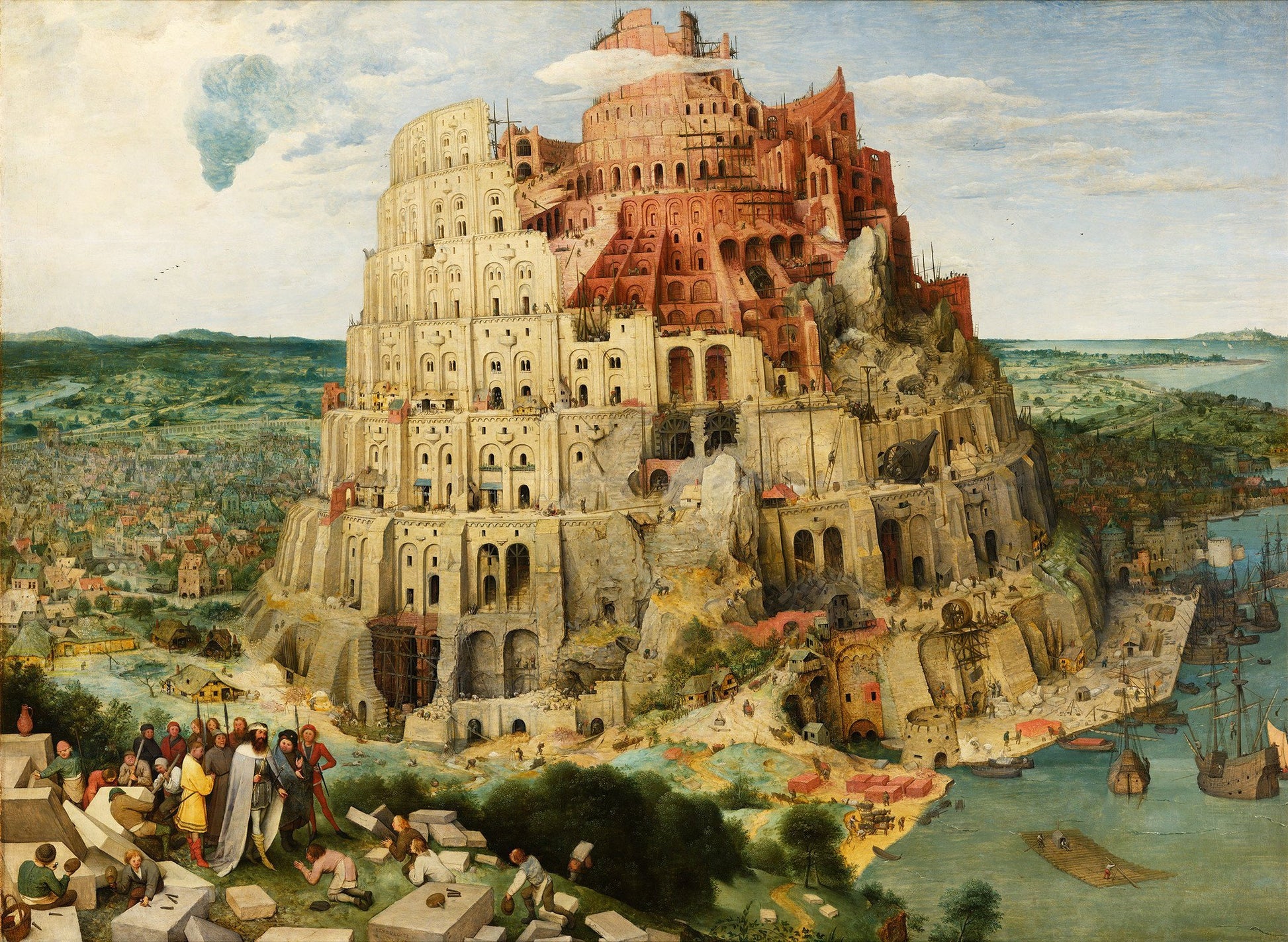 The Tower of Babel Painting - Meri Deewar 4 : 3 Horizontal Premium Wall Art Canvas by MeriDeewar
