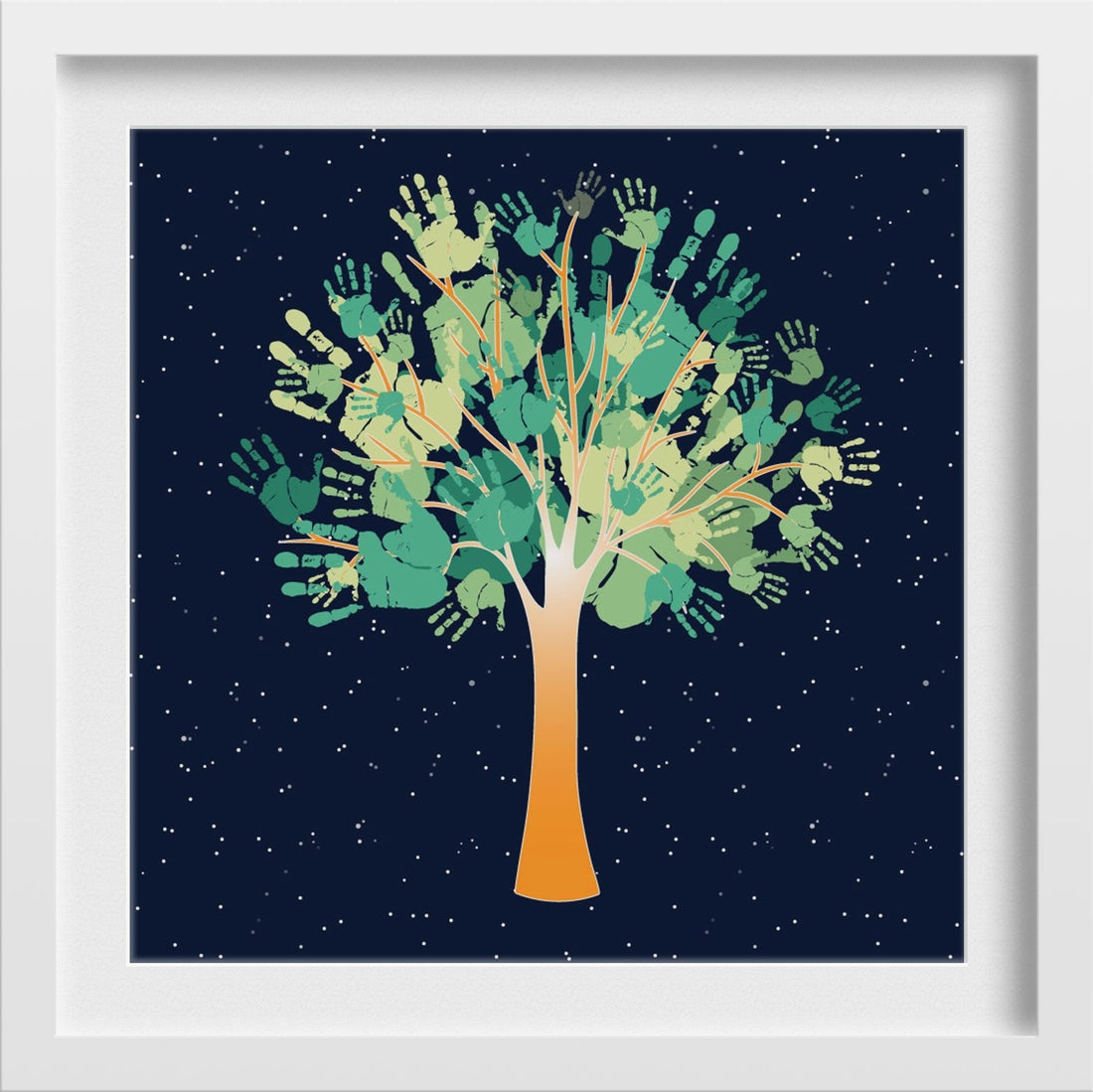 The tree of unity Painting - Meri Deewar 1 : 1 Square Premium Wall Art Canvas by MeriDeewar