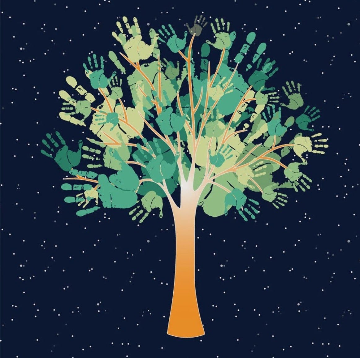 The tree of unity Painting - Meri Deewar 1 : 1 Square Premium Wall Art Canvas by MeriDeewar