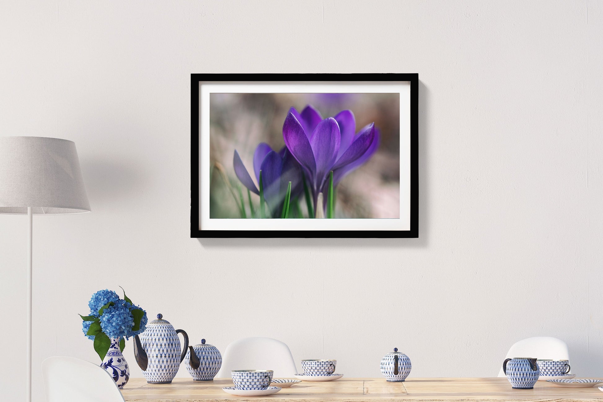 The Violet Lily Painting - Meri Deewar 3 : 2 Horizontal Premium Wall Art Canvas by MeriDeewar