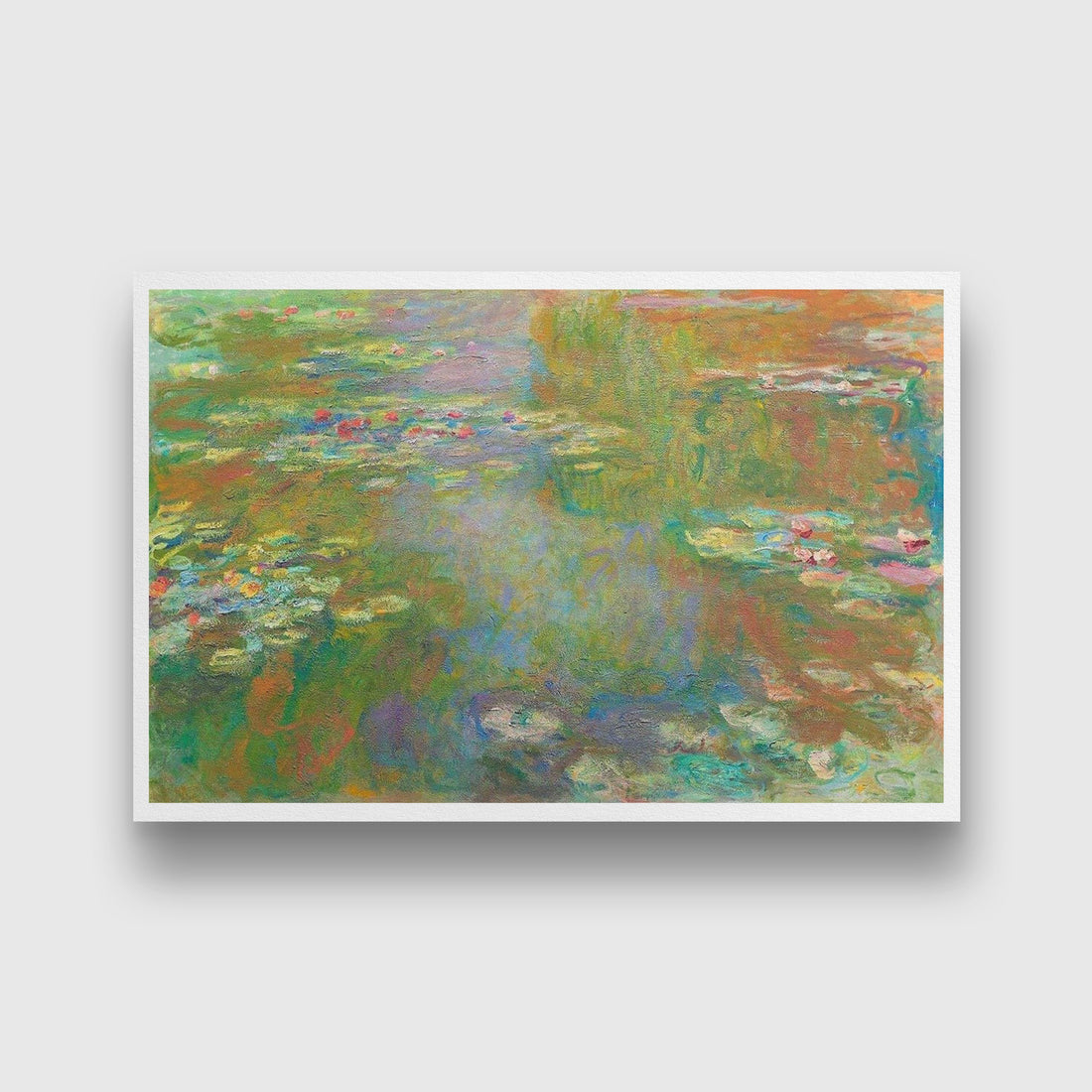 The Water Lily Pond By Claude Monet Painting - Meri Deewar 3 : 2 Horizontal Premium Wall Art Canvas by MeriDeewar