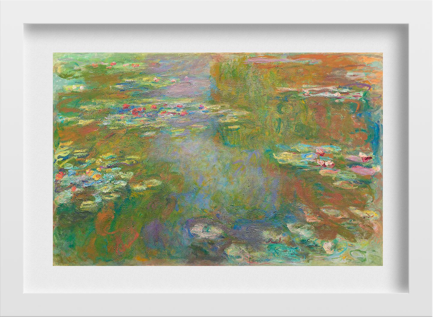 The Water Lily Pond By Claude Monet Painting - Meri Deewar 3 : 2 Horizontal Premium Wall Art Canvas by MeriDeewar