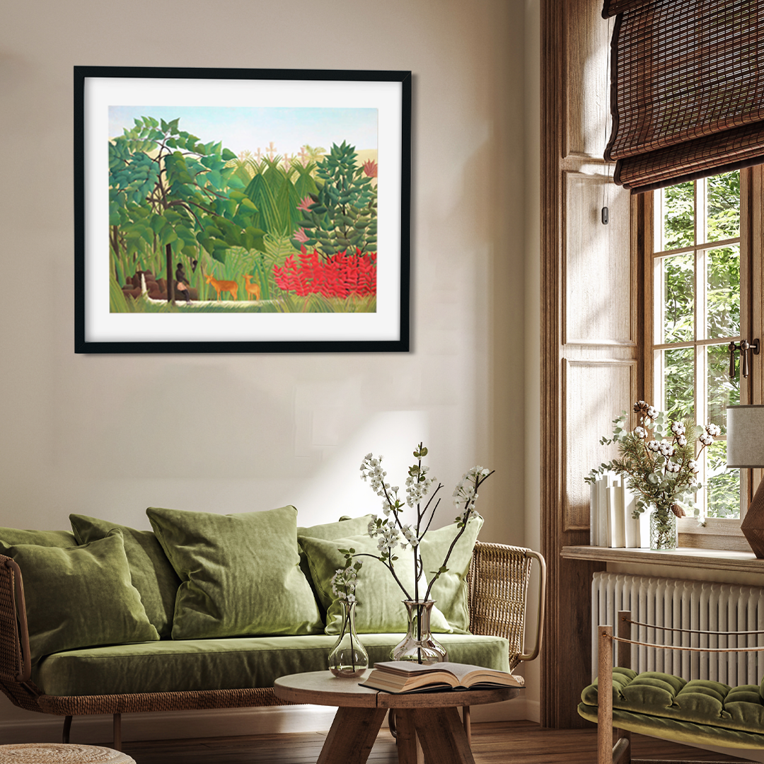 The Waterfall by Henri Rousseau Painting 4 : 3 Horizontal Premium Wall Art Canvas by MeriDeewar