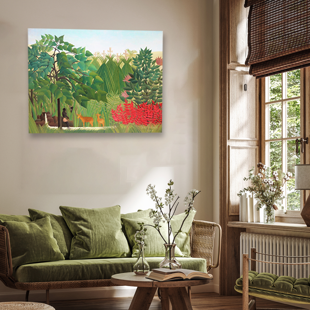 The Waterfall by Henri Rousseau Painting 4 : 3 Horizontal Premium Wall Art Canvas by MeriDeewar