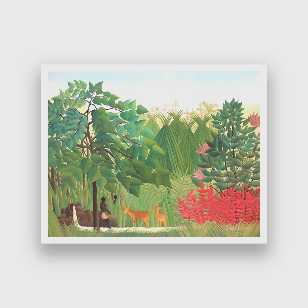 The Waterfall by Henri Rousseau Painting 4 : 3 Horizontal Premium Wall Art Canvas by MeriDeewar