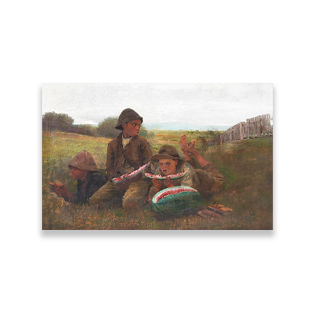 The Watermelon Boys painting - Meri Deewar 3 : 2 Horizontal Premium Wall Art Canvas by MeriDeewar