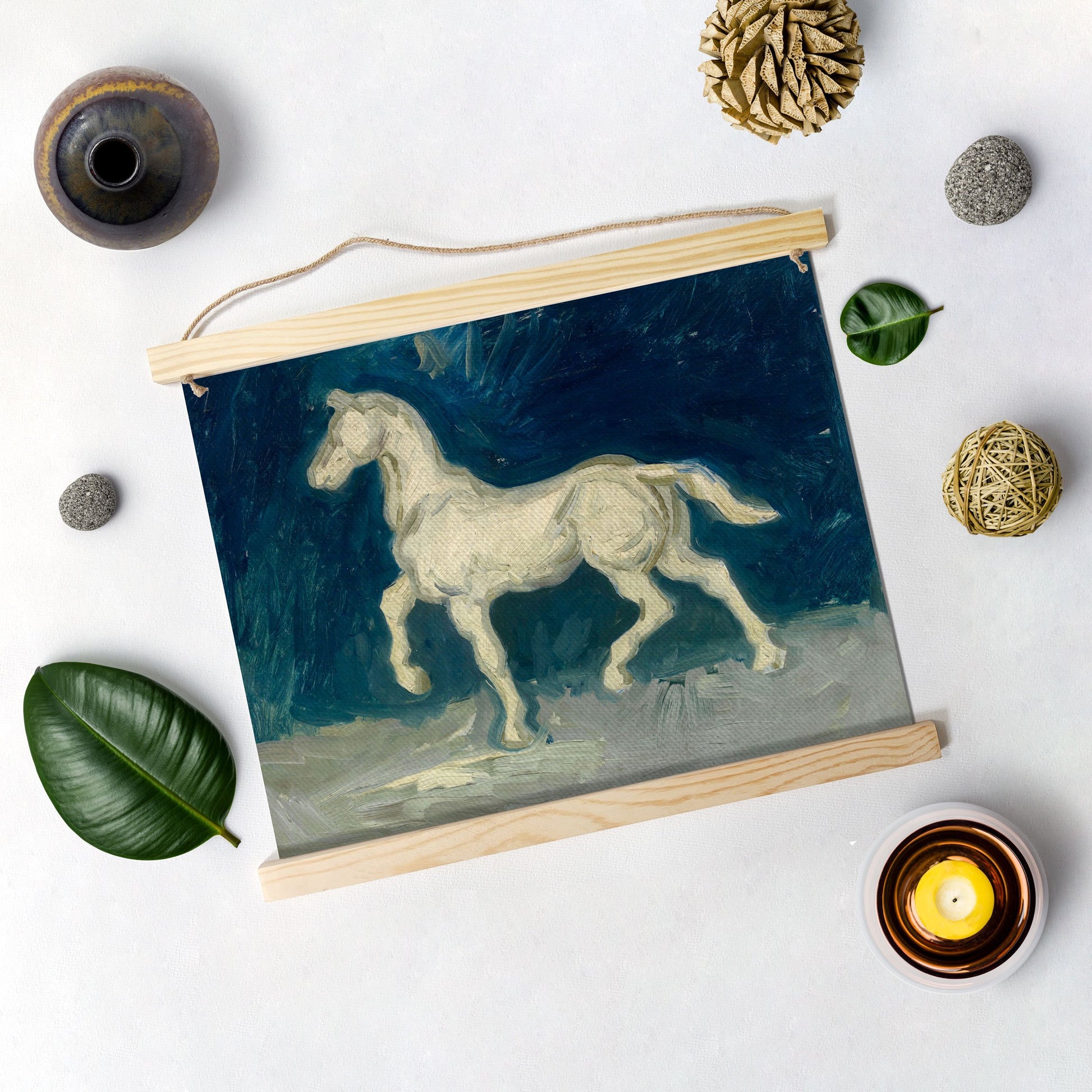 The White Beauty By Van Gogh Hanging Canvas Painting - Meri Deewar Hanging Canvas Premium Wall Art Canvas by MeriDeewar