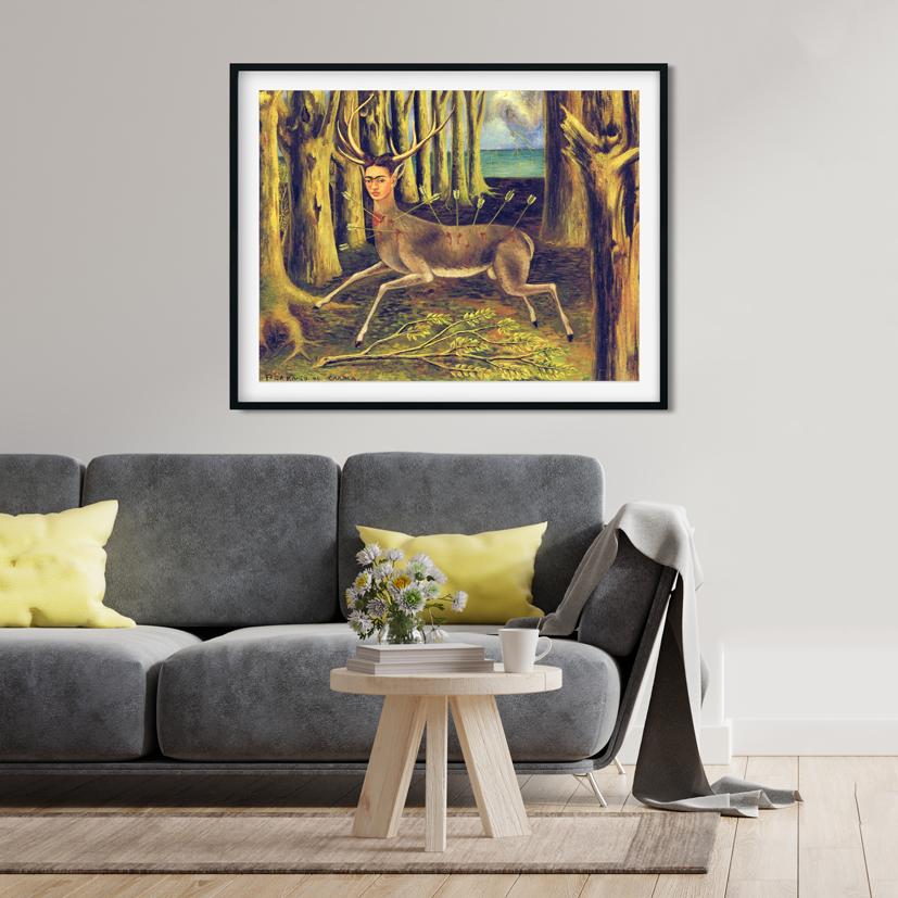 The Wounded Deer Painting - Meri Deewar 4 : 3 Horizontal Premium Wall Art Canvas by MeriDeewar
