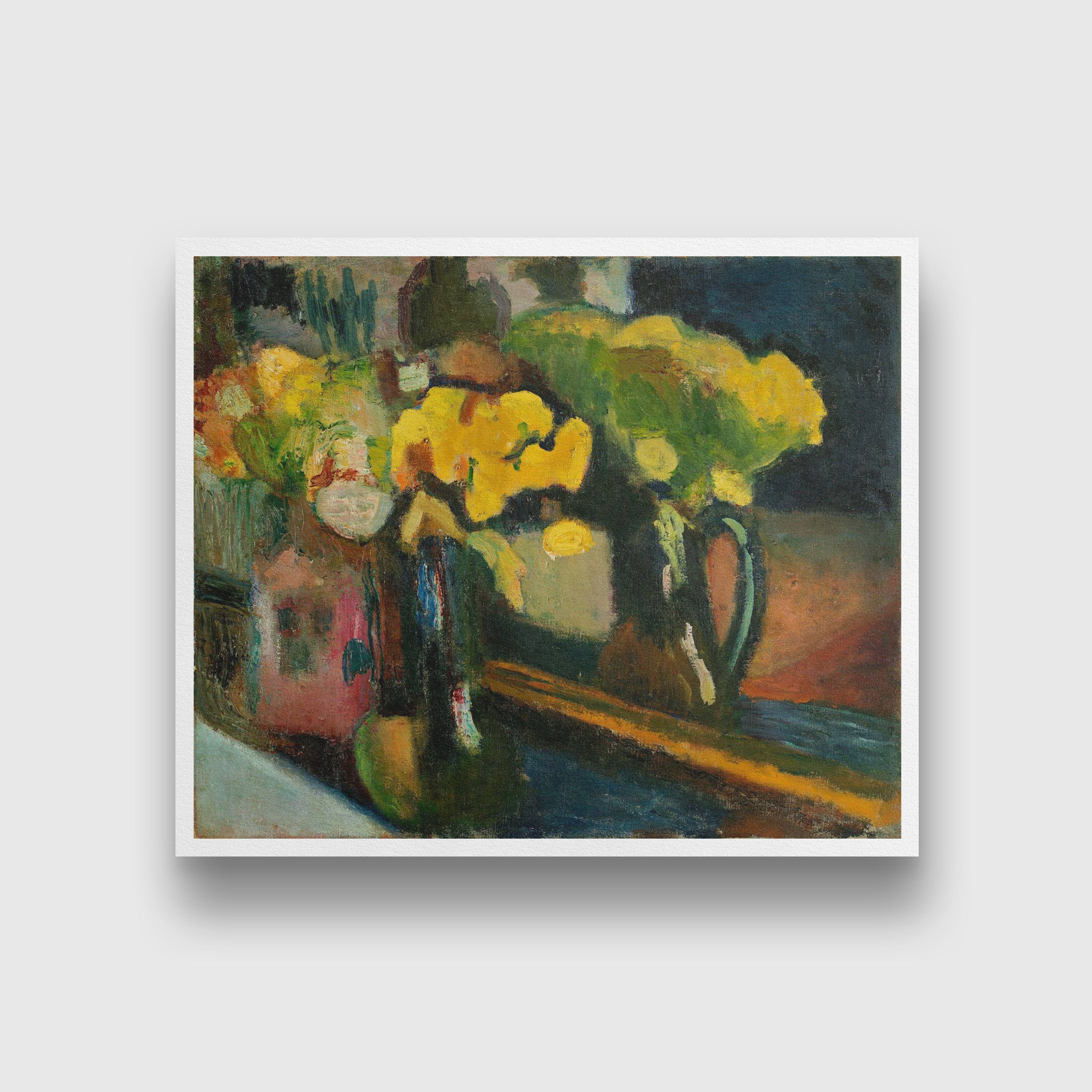 The Yellow Flowers Painting - Meri Deewar 6 : 5 Horizontal Premium Wall Art Canvas by MeriDeewar
