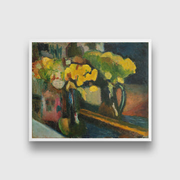 The Yellow Flowers Painting - Meri Deewar 6 : 5 Horizontal Premium Wall Art Canvas by MeriDeewar