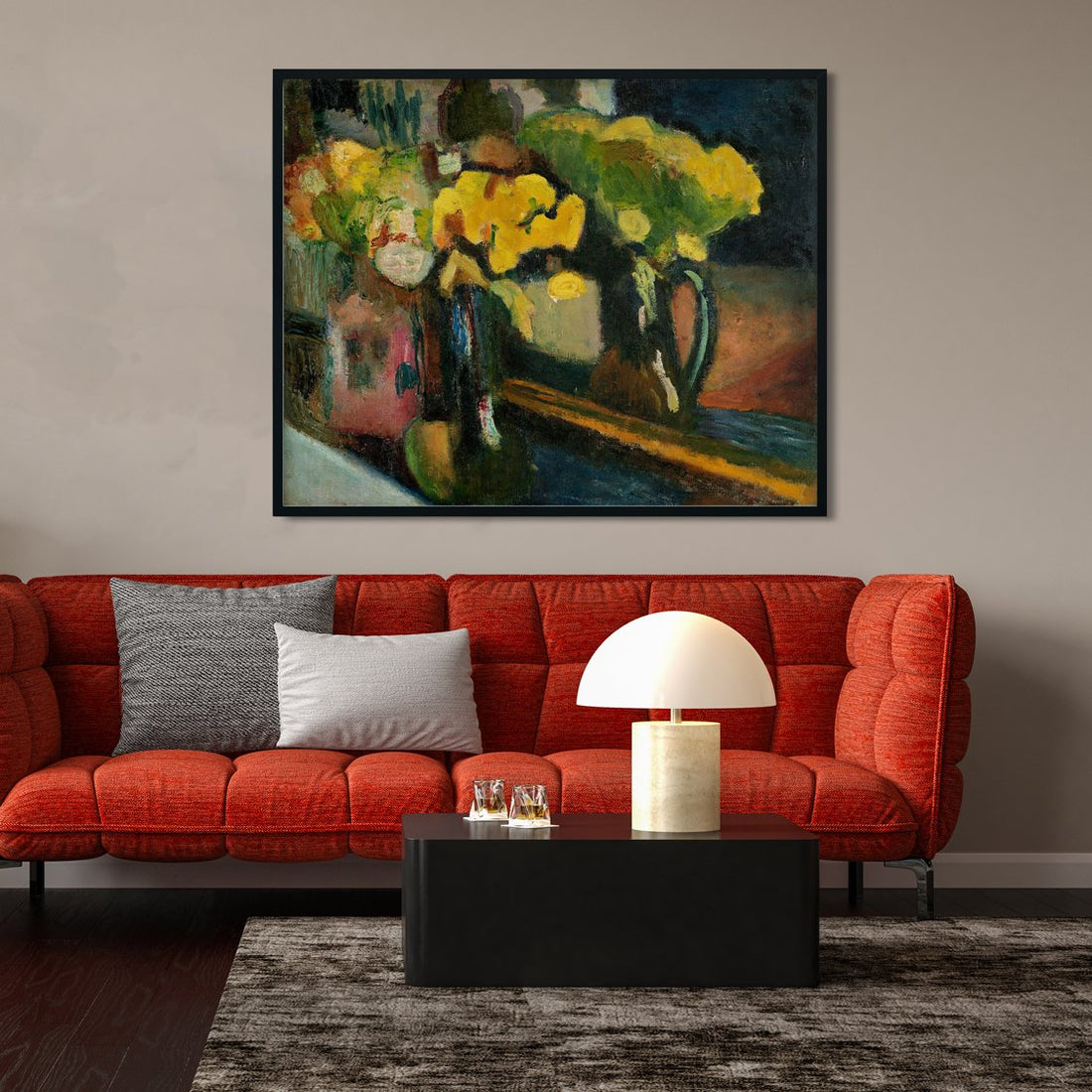 The Yellow Flowers Painting - Meri Deewar 6 : 5 Horizontal Premium Wall Art Canvas by MeriDeewar