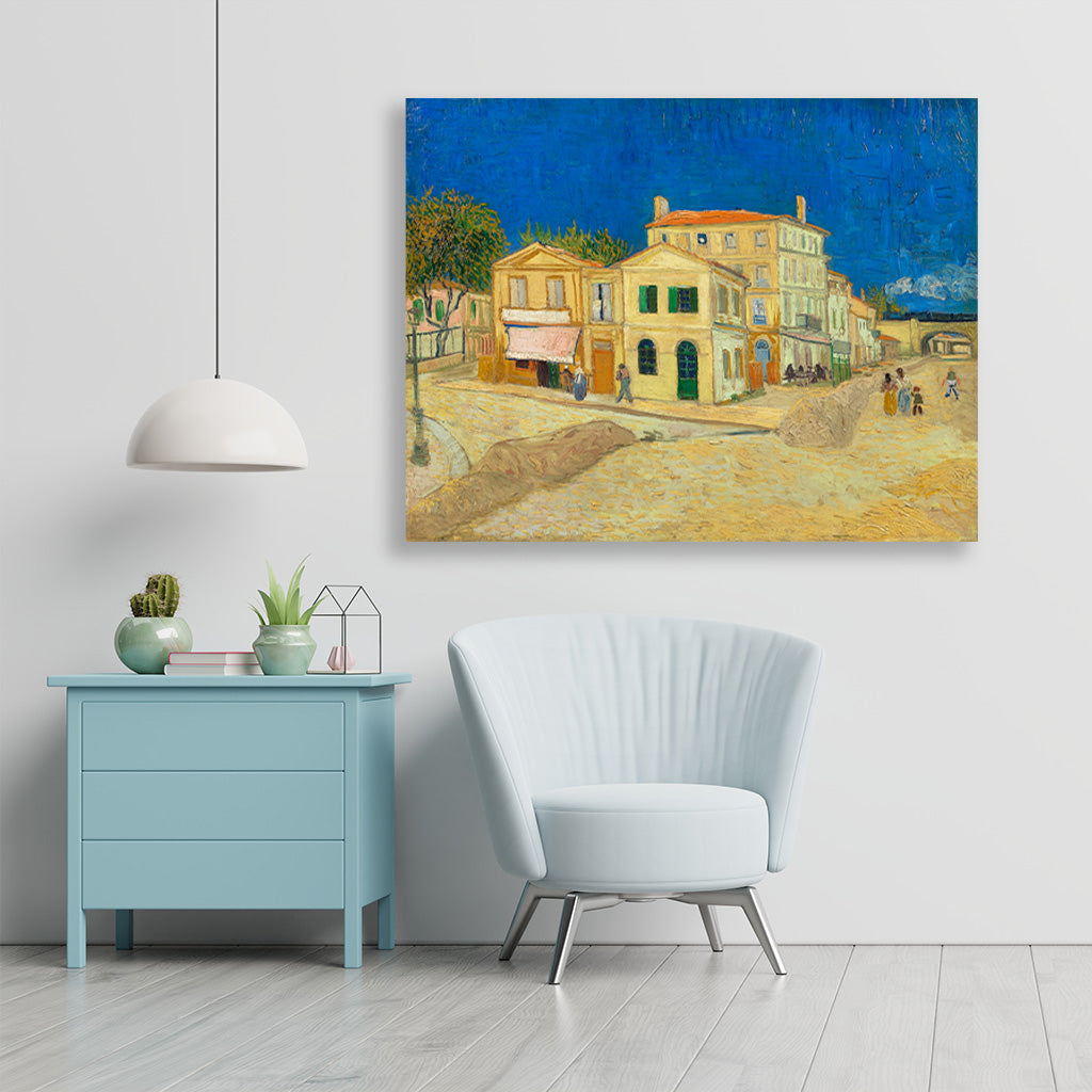The yellow house (1888) famous painting 4 : 3 Horizontal Premium Wall Art Canvas by MeriDeewar
