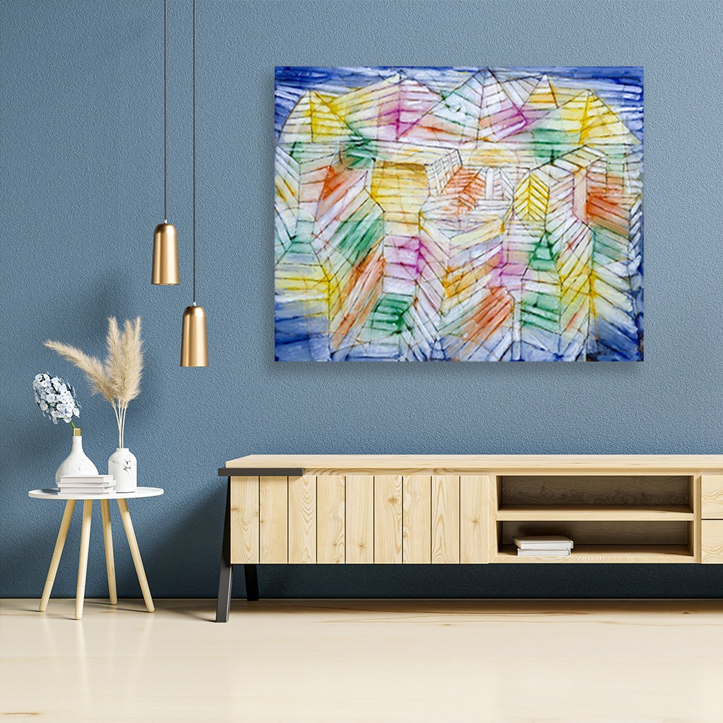 Theater Mountain Construction painting - Meri Deewar 5 : 4 Horizontal Premium Wall Art Canvas by MeriDeewar