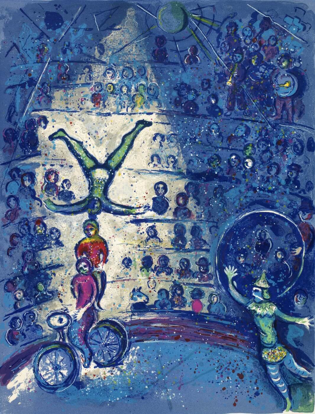 The blue circus Painting - Meri Deewar - MeriDeewar