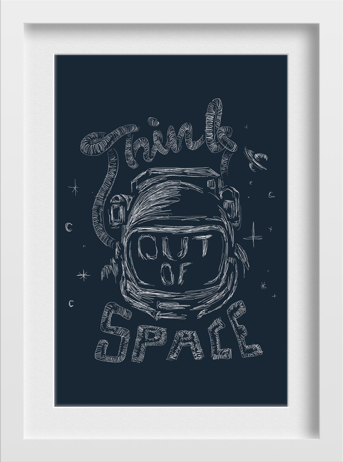 Think-out-of-space Painting - Meri Deewar 2 : 3 Vertical Premium Wall Art Canvas by MeriDeewar