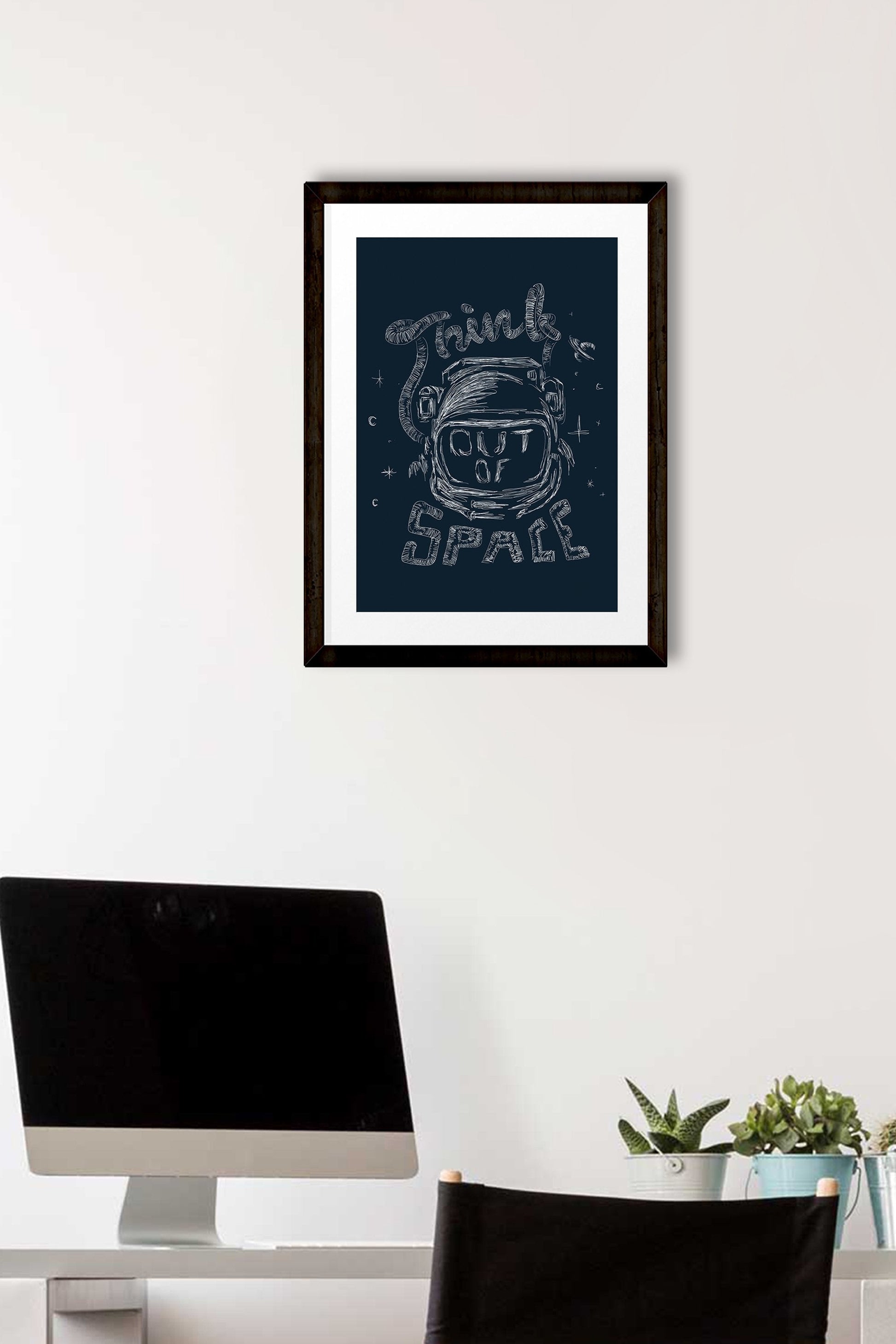 Think-out-of-space Painting - Meri Deewar 2 : 3 Vertical Premium Wall Art Canvas by MeriDeewar