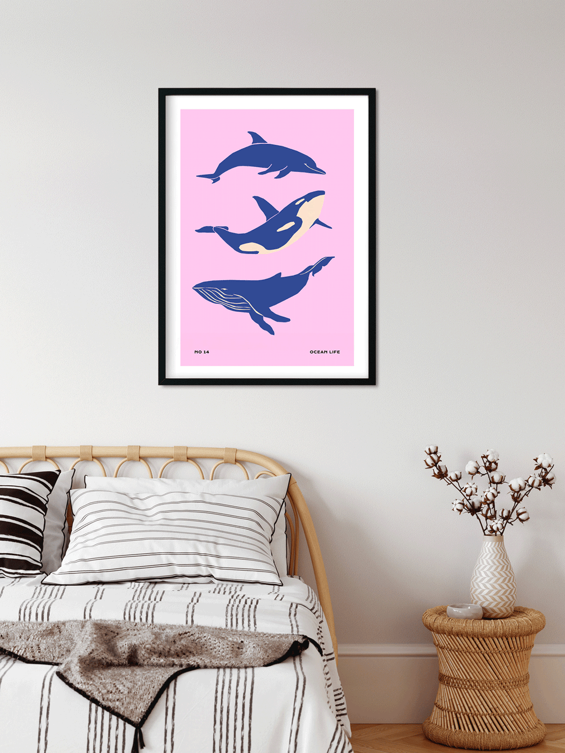 Three big space whales Art Painting 3 : 4.2 Vertical Premium Wall Art Canvas by MeriDeewar
