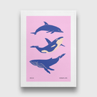 Three big space whales Art Painting 3 : 4.2 Vertical Premium Wall Art Canvas by MeriDeewar