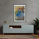 Three Dancers In Blue Skirts Painting - Meri Deewar 2 : 3 Vertical Premium Wall Art Canvas by MeriDeewar