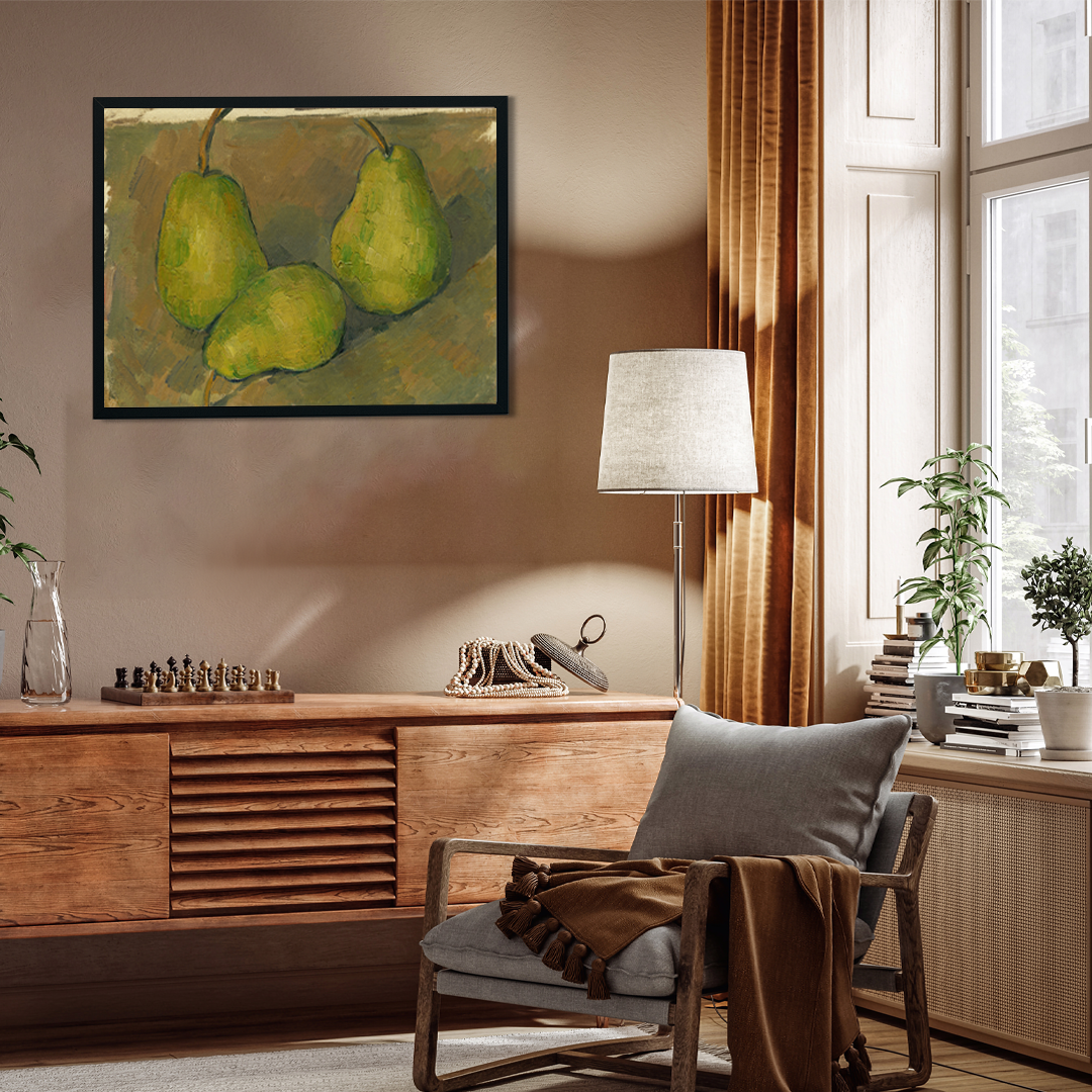 Three Pears Painting 4 : 3 Horizontal Premium Wall Art Canvas by MeriDeewar