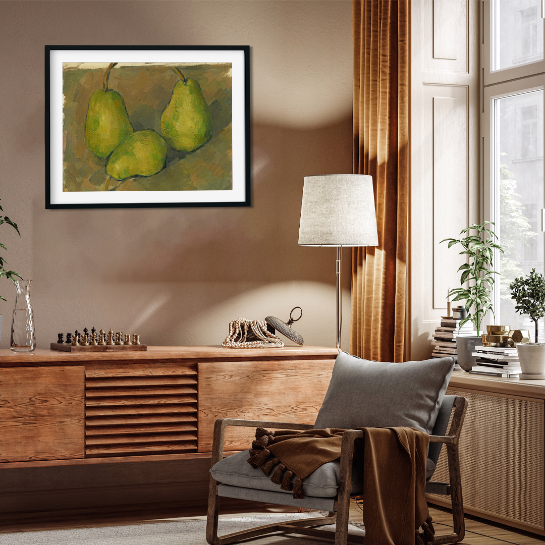 Three Pears Painting 4 : 3 Horizontal Premium Wall Art Canvas by MeriDeewar