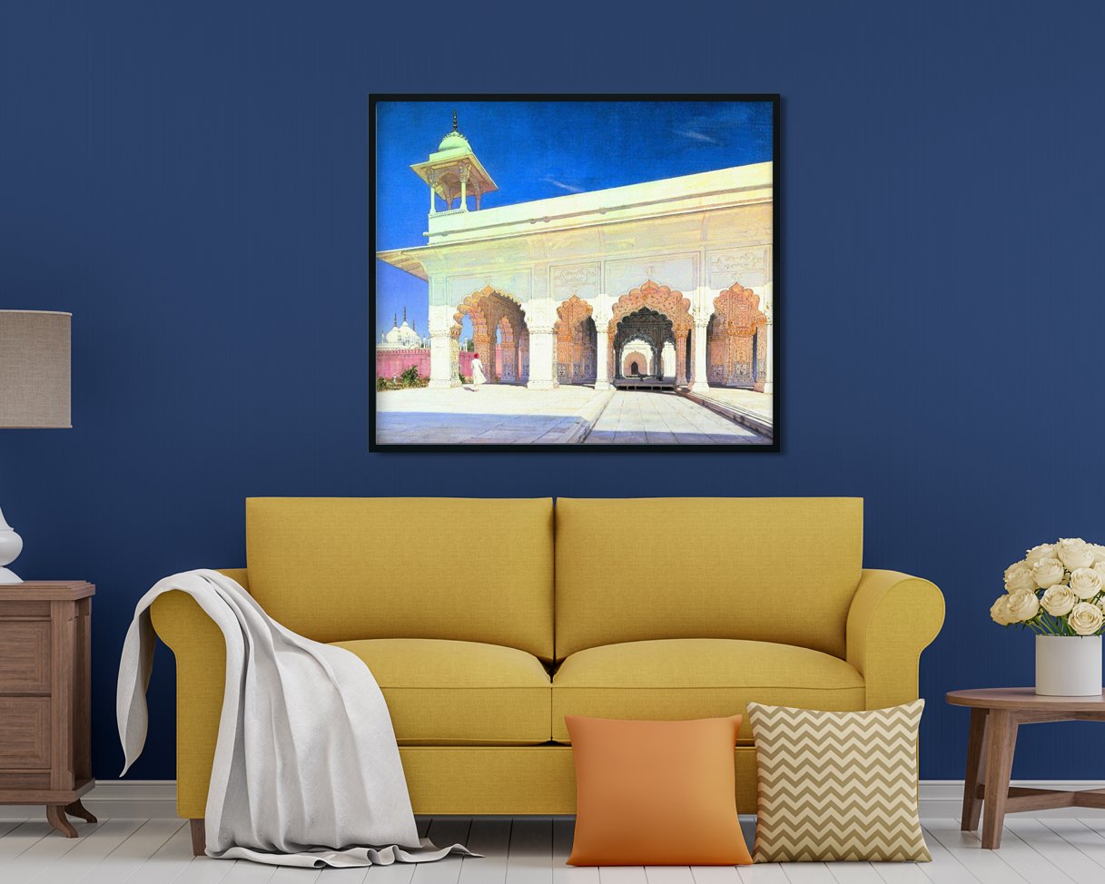 Throne hall of the great mughal shah jahan and aurang zeb in delhi fort Painting - Meri Deewar 6 : 5 Horizontal Premium Wall Art Canvas by MeriDeewar