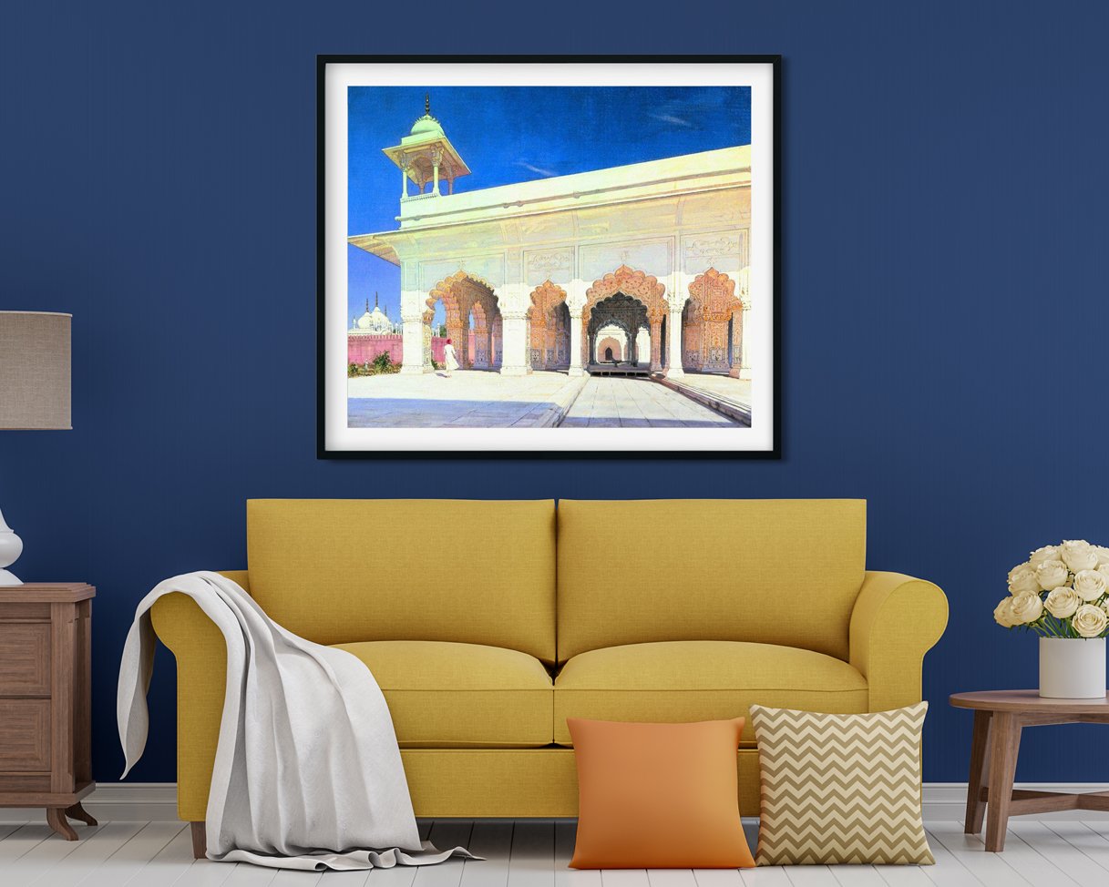 Throne hall of the great mughal shah jahan and aurang zeb in delhi fort Painting - Meri Deewar 6 : 5 Horizontal Premium Wall Art Canvas by MeriDeewar