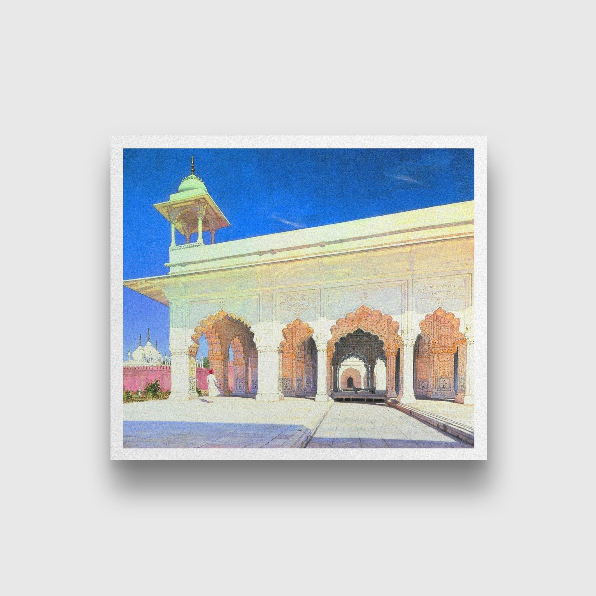 Throne hall of the great mughal shah jahan and aurang zeb in delhi fort Painting - Meri Deewar 6 : 5 Horizontal Premium Wall Art Canvas by MeriDeewar